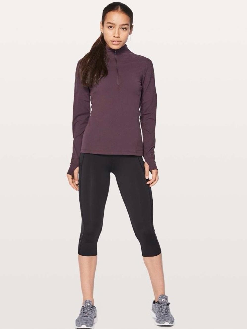 Lululemon Toasty Tech 1/2 Zip Black cherry maroon W3AXUS tech fleece size 6